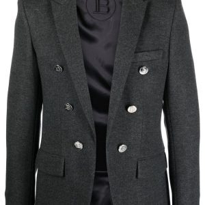 BALMAIN Flannel 6 Button Jacket Grey