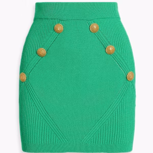 BALMAIN HW 6 BTN KNITTED SHORT SKIRT