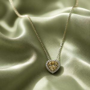 KORLOFF Bicolor DIAMOND Heart NECKLACE